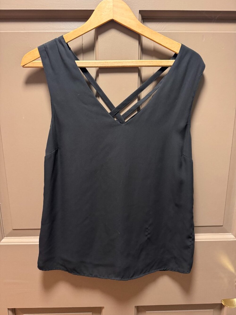 Noir Black Strappy Back Sleeveless Top Small
